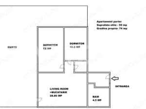 Apartament de vanzare 3 camere 2 bai gradina 74mp si parcare Selimbar — miniatura 5