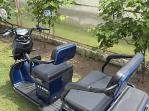 Triciclu Electric Z-TECH ZT-31 cu 2 locuri.DOAR 5 Kilometri Utilizat motor 1500 W 60 V 20 Ah Albastru — miniatura 4