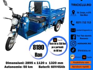 Triciclu electric THOR STAR 1200W, electric NOU Agramix