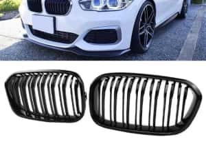 Set 2 grile duble M negru BMW Seria 1 facelift F20 F21 2015-2019 — miniatura 4