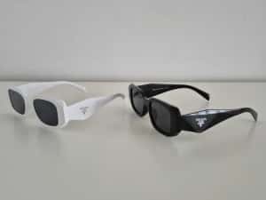 Ochelari de soare Prada alb/negru — miniatura 9
