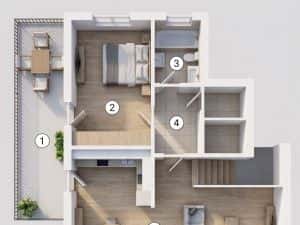 Apartament cu scara interioara cu 4 camere si terasa, 106,60 mp — miniatura 3