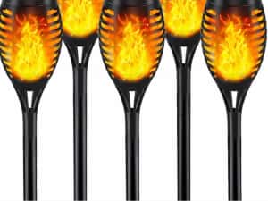 Set 5 lampi solare efect flacara pentru gradina stil torta51,5 cm IP65 — miniatura 1