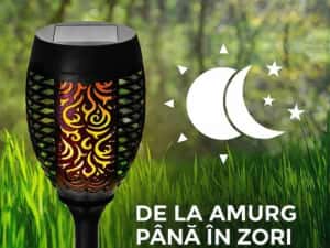 Set 5 lampi solare efect flacara pentru gradina stil torta51,5 cm IP65 — miniatura 2