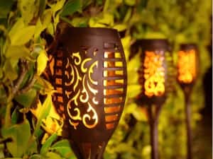 Set 5 lampi solare efect flacara pentru gradina stil torta51,5 cm IP65 — miniatura 3