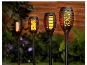 Set 5 lampi solare efect flacara pentru gradina stil torta51,5 cm IP65 — miniatura 8