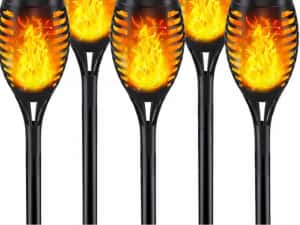 Set 5 lampi solare efect flacara pentru gradina stil torta51,5 cm IP65 — miniatura 9