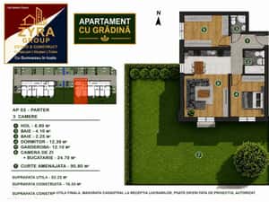 Ap3 camere cu Gradina S6Militari-Pacii Incalzire pardoseala La cheie — miniatura 1