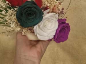 Lumanare botez cu flori naturale conservate — miniatura 3