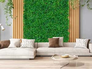 Gard/Paravan artificial verde cu frunze, decorativ 300x100cm/3x1m