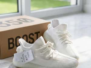 Adidasi Yeezy Boost 350 V2 White Alb Premium — miniatura 5