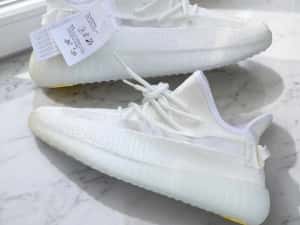 Adidasi Yeezy Boost 350 V2 White Alb Premium — miniatura 7