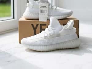 Adidasi Yeezy Boost 350 V2 White Alb Premium — miniatura 9