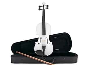 Vioara clasica din lemn marime 4/4 Albastru Alb Negru toc inclus — miniatura 2