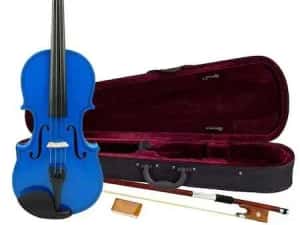 Vioara clasica din lemn marime 4/4 Albastru Alb Negru toc inclus — miniatura 4