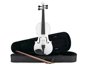 Vioara clasica din lemn marime 4/4 Albastru Alb Negru toc inclus — miniatura 7