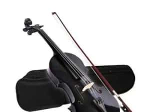 Vioara clasica din lemn marime 4/4 Albastru Alb Negru toc inclus — miniatura 8