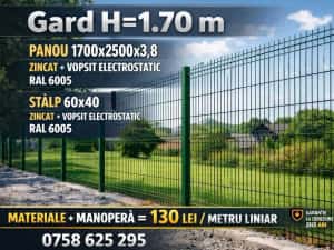 Constructie gard /gri antracit/ H2m fir 4mm   140 lei m.l  / firma — miniatura 10