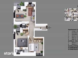 Apartament 3 camere | 23 August Lidl  Proiect nou Preturi promotionale — miniatura 4