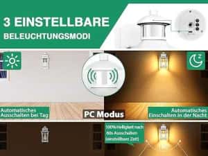 Lampă de exterior Lamomo cu senzor de mișcare, 3 moduri — miniatura 6