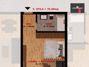 Garsoniera decomandata la 1,5 km de Bucuresti. Pret Promo Tva Inclus — miniatura 6