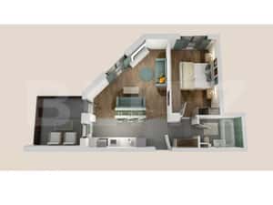 Apartament 2 camere, bloc nou, semifinisat, 52mp, zona Vivo — miniatura 4