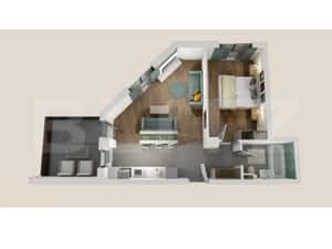 Apartament 2 camere, bloc nou, semifinisat, 52mp, zona Vivo — miniatura 5