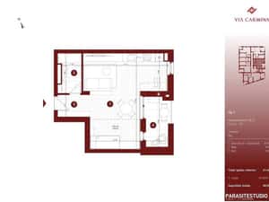 Apartament 1 camere, 41.4 mp - Via Carmina Domus S4 — miniatura 3