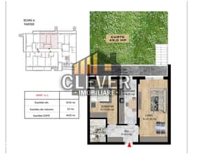 Finalizat 2 Camere, Curte 49 mp | 53,55 mp Utili | Pallady — miniatura 6