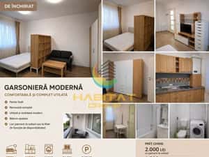 Garsonieră modernă de închiriat – complet mobilată și utilată !