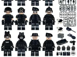 Set 12 figurine tip Lego SWATT team cu accesorii — miniatura 3