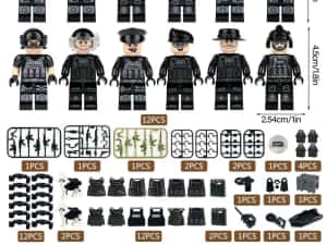 Set 12 figurine tip Lego SWATT team cu accesorii — miniatura 10