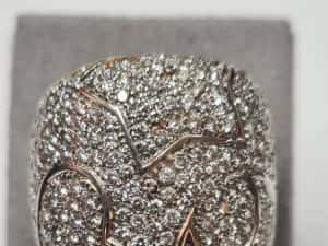 Inel din aur alb 18k, cu diamante naturale, IAU820 — miniatura 2