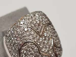 Inel din aur alb 18k, cu diamante naturale, IAU820 — miniatura 3