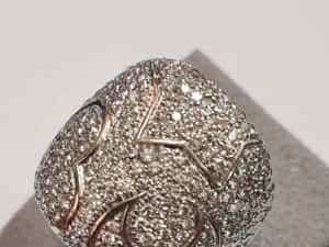 Inel din aur alb 18k, cu diamante naturale, IAU820 — miniatura 4