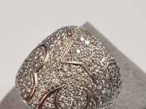 Inel din aur alb 18k, cu diamante naturale, IAU820 — miniatura 10