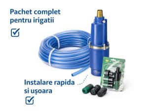 Pompa submersibila 1250W 8 bar + furtun irigatii + accesorii — miniatura 3