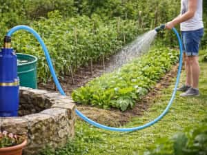 Pompa submersibila 1250W 8 bar + furtun irigatii + accesorii — miniatura 5