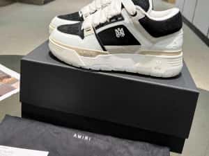 Adidasi Amiri MA-1 Low-Top Sneakers - Black / White Premium din Piele
