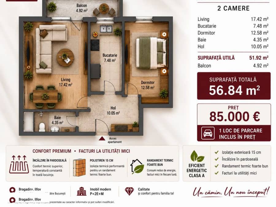 Apartament 2 camere/Bragadiru-Cristalului — fotografie 1 din 6