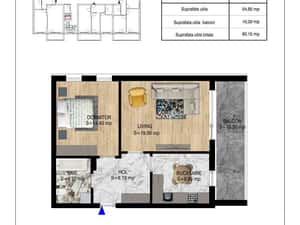 Apartamente 2 camere decomandat | TH. PALLADY | TITAN DISTRICT — miniatura 1