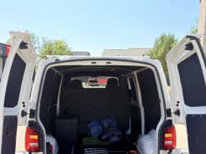 VW Transporter T6 varianta lungă,de marfă,2.0 Tdi ,euro 6,150 cp,2 locuri,2018,dubă personală,servis la zi,vopsea Originală,senzori parcare+camere ‼️ — miniatura 9