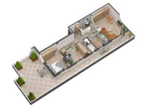 Penthouse , 3 camere, 2 bai, terasa, vedere panoramica, intabulat — miniatura 6