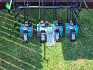 Set 4 Lansete Carbon,4 Mulinete Cu Baitrunner 8000 ,Rod Pod Echipat