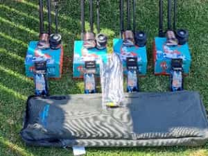 Set 4 Lansete Carbon,4 Mulinete Cu Baitrunner 8000 ,Rod Pod Echipat — miniatura 8
