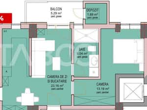 Apartament FARA COMISION 3 camere si balcon Sibiu Dna Stanca — miniatura 4