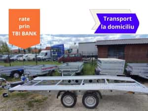 Platforma - Trailer Auto4,5 sau 5 M, 2000-2700 kg aplecata spate