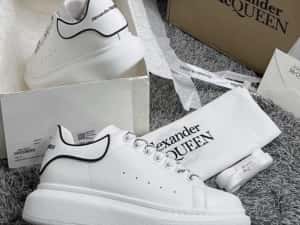 Adidasi Alexander Mcqueen Exposy albi negri piele naturala — miniatura 5