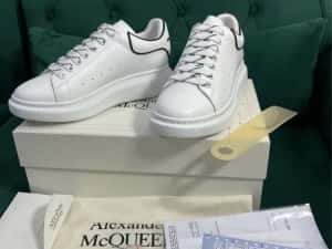 Adidasi Alexander Mcqueen Exposy albi negri piele naturala — miniatura 6