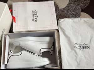 Adidasi Alexander Mcqueen Exposy albi negri piele naturala — miniatura 7